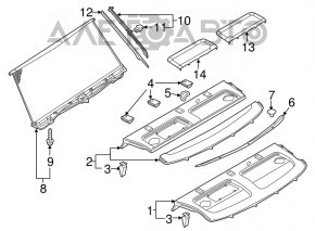 Панель задней полки левая Audi A6 C7 12-18 черн