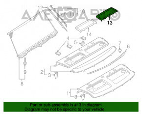 Panoul spate al raftului drept Audi A6 C7 12-18 negru