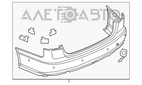 Bara spate goală Audi A6 C7 16-18 restilizată fără senzori de parcare