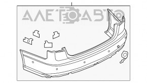 Bara spate goală Audi A6 C7 16-18 restilizată s-line cu senzori de parcare, neagră, ruptură la fixare, zgârieturi