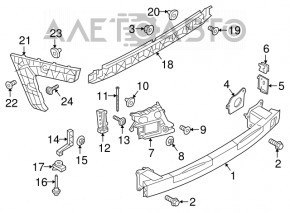 Suportul pentru bara spate sub stopul stâng Audi A6 C7 16-18, nou, original OEM