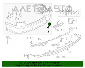 Capacul carligului de tractare pentru bara spate a Audi A6 C7 16-18 restilizat.