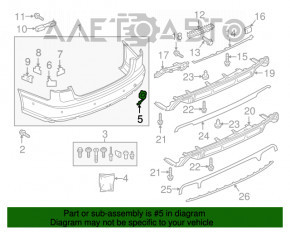 Capacul carligului de tractare pentru bara spate Audi A6 C7 16-18 restilizat s-line