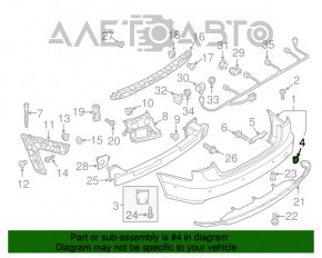 Capacul carligului de tractare pentru bara spate Audi A6 C7 12-15 pre-restilizare, nou, neoriginal, DPA.