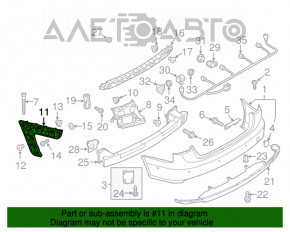 Крепление заднего бампера левое внешнее Audi A6 C7 12-15 дорест