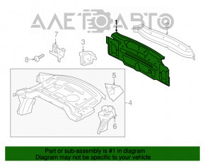 Задняя панель Audi A6 C7 12-18 2 части, черная, на кузове