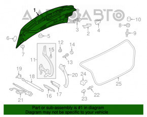 Capota portbagajului Audi A6 C7 12-18 negru LZ9Y, tija