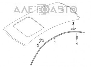 Garnitură de acoperiș stânga Audi A6 C7 12-18 crom, ruptă