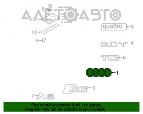 Emblema siglă spate Audi A6 C7 12-18