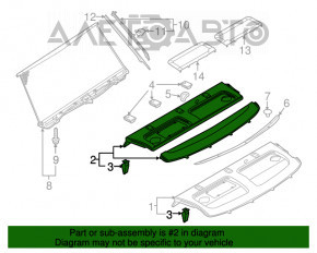 Raftul din spate Audi A6 C7 12-15 pentru pre-restilizare, sub cortină, negru