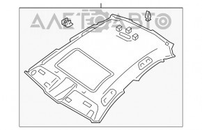 Обшивка потолка Audi A6 C7 12-18 под люк, черн