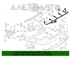 Montarea bumperului spate pentru Audi A6 C7 12-15 pre-facelift cu senzori de parcare.