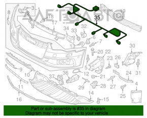 Проводка переднего бампера Audi A6 C7 12-15 дорест под парктроники