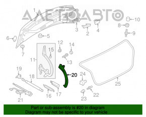 Накладка петли крышки багажника левая Audi A6 C7 12-18 царапины