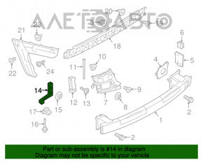 Suportul pentru bara spate dreapta Audi A6 C7 16-18 restilizat.