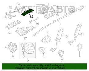 Airbag-ul de genunchi pentru pasagerul din dreapta Audi A6 C7 12-18, negru.