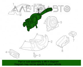 Comutatorul de sub volan pentru asamblarea chitarei Audi A6 C7 12-18 sub radar