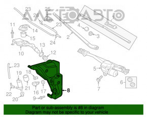 Rezervorul de spălare a parbrizului Audi A6 C7 12-18 fără gât și senzor.