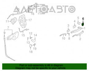 Capacul mânerului exterior al ușii din spate stânga Audi A6 C7 12-18