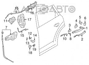 Capacul mânerului exterior al ușii din spate stânga Audi A6 C7 12-18