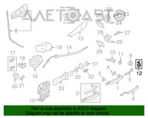 Capacul mânerului exterior dreapta față Audi A6 C7 12-18 crom