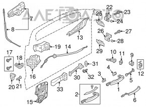 Capacul mânerului exterior dreapta față Audi A6 C7 12-18 crom