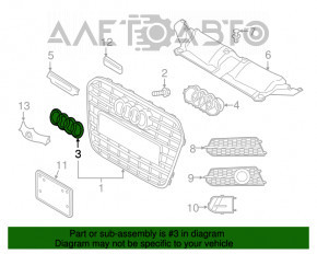 Эмблема значок решетки радиатора grill Audi A6 C7 16-18 рест