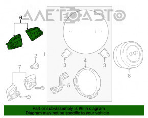 Кнопки управления на руле Audi A6 C7 12-15 дорест в сборе без подогрева руля, под типтроник