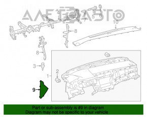 Накладка торпеды боковая левая Toyota Avalon 13-18 черная