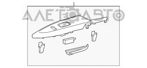 Capac de control al geamului electric din partea dreapta față Toyota Avalon 13-18 cu iluminare, zgârieturi pe crom