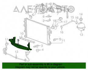 Deflectorul radiatorului din față pentru Chevrolet Malibu 19- 1.5T, 1.8