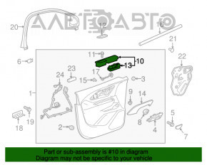 Maneta de control a geamului electric din față, stânga, pentru GMC Terrain 18 - neagră.