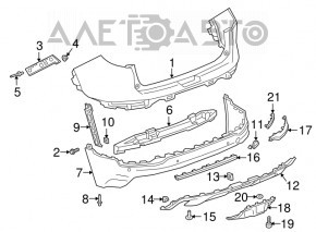 Capacul carligului de tractare al barei spate a GMC Terrain 18- structura