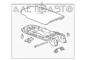 Consola centrală cu cotieră și suporturi pentru pahare pentru GMC Terrain 18 - piele neagră.