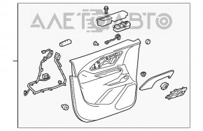 Обшивка двери карточка передняя правая GMC Terrain 18-20 кожа черная, Bose