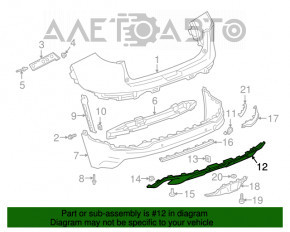 Capacul buzei barei spate GMC Terrain 18-