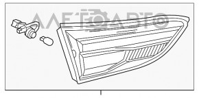 Lampa interioară pentru capacul portbagajului dreapta GMC Terrain 18-21 halogen