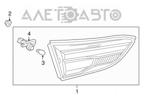 Lampa interioară pentru capacul portbagajului dreapta GMC Terrain 18-21 halogen