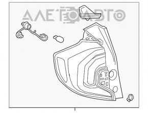 Lampa exterioară aripă stângă GMC Terrain 18-21 halogen