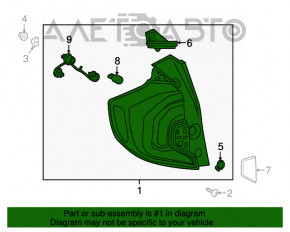 Lampa exterioară aripă stângă GMC Terrain 18-21 halogen, zgâriată