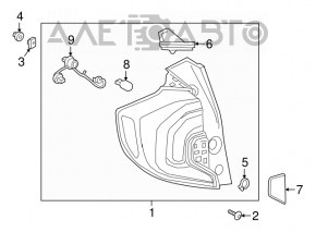 Lampa exterioară aripă stângă GMC Terrain 18-21 halogen, zgâriată