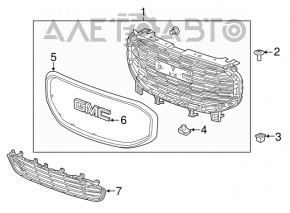 Emblema logo-ului GMC pentru grila radiatorului GMC Terrain 18-21, neagră