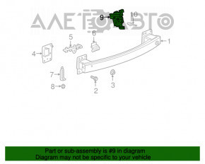 Suportul de prindere a barei spate sub stopul din dreapta pentru GMC Terrain 18-