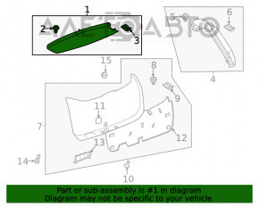 Capacul portbagajului superior al usii GMC Terrain 18- negru.