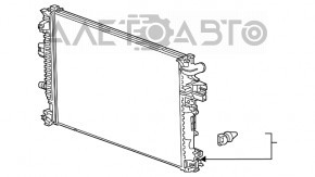 Radiator de răcire a apei pentru Chevrolet Malibu 19- 1.5T cu suporturi