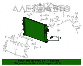 Radiator de răcire a apei pentru Chevrolet Malibu 19- 1.5T cu suporturi