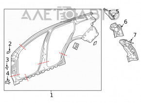 Aripa spate stânga GMC Terrain 18- pe caroserie, grafit, bare