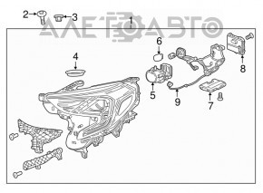 Фара передняя левая голая GMC Terrain 18-21 LED