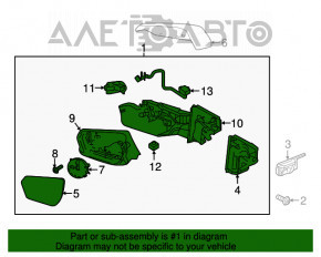 Oglindă laterală stângă GMC Terrain 18- semnalizator, încălzire, cameră, BSM