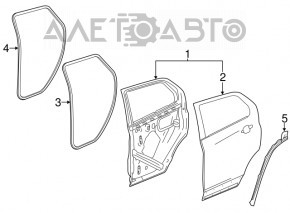 Уплотнитель двери боковой задний правый GMC Terrain 18- задний